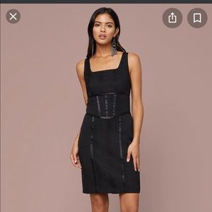 00 Bebe Aimee Snake Jacquard Pencil Dress - Jet black
